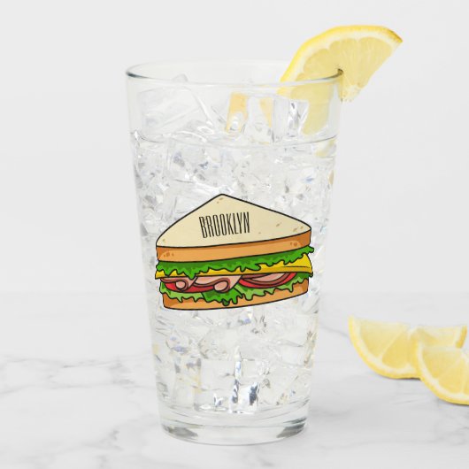 Verre Illustration Sandwich (Dos glace)