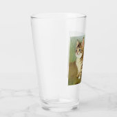 Verre Illustration vintage Kitten avec fleurs (Droite)
