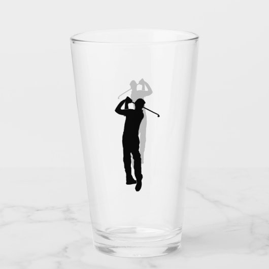 Verre Image noire et blanche d'un golfeur (Devant)