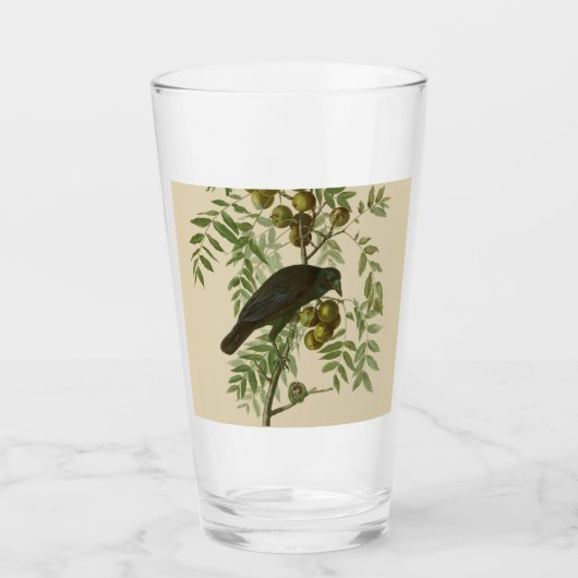 Verre Impression d'oiseau Grackle Violet d'Audubon Botan (Devant)