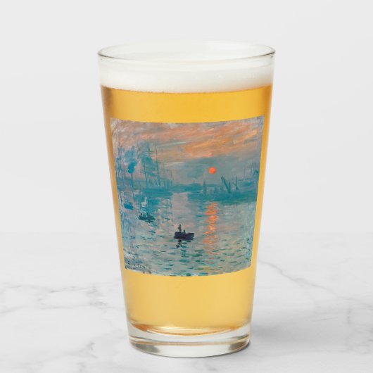 Verre Impression Soleil Levant Claude Monet  (Devant (rempli))