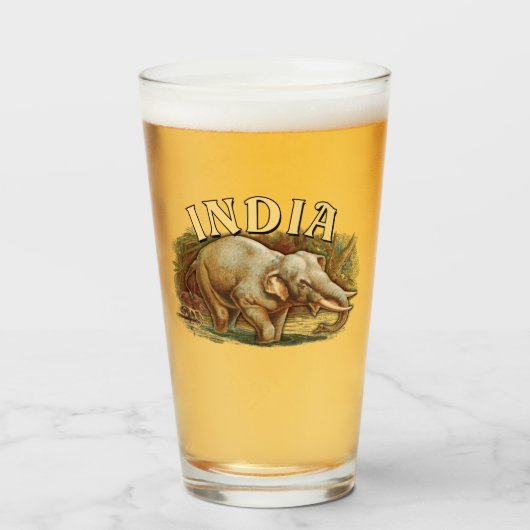 Verre Inde Faune - Eléphant Indien (Devant (rempli))