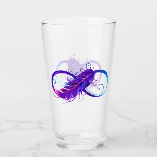 Verre Infini avec plume violette (Devant)