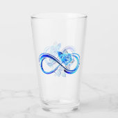 Verre Infini lumineux avec rose bleue (Dos)