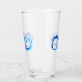 Verre Infini lumineux avec rose bleue (Gauche)