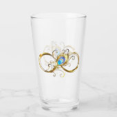 Verre Infinité avec plume de paon doré (Dos)