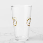 Verre Infinité avec plume de paon doré (Gauche)