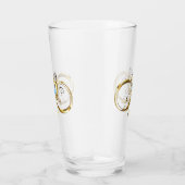 Verre Infinité avec plume de paon doré (Droite)
