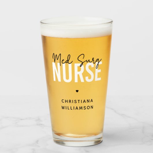 Verre Infirmière de surg sur mesure | Infirmière Médical (Devant (rempli))