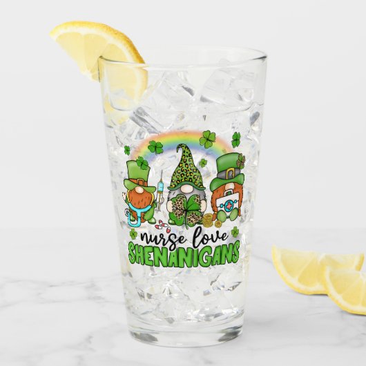 Verre Infirmière Love Shenanigans St. Patrick's (Devant glace)