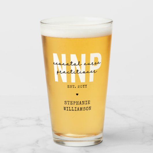 Verre Infirmière néonatale NNP personnalisée (Devant (rempli))