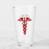 Verre Infirmière ou médecin Caducée (Dos)