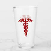 Verre Infirmière ou médecin Caducée (Devant)