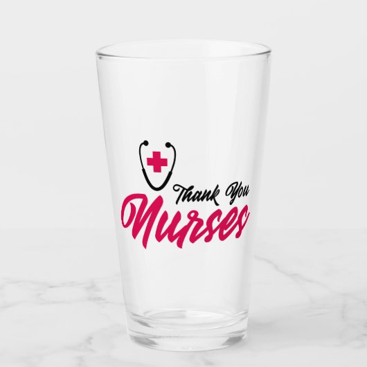 Verre Infirmières Mercis| Rose (Devant)