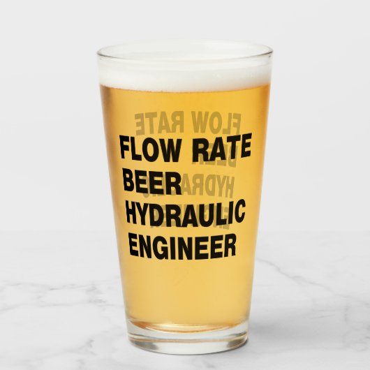 Verre Ingénieur hydraulique bière (Dos (rempli))