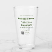 Verre Ingrédients ajouter le nom de produit analyse de p (Dos)