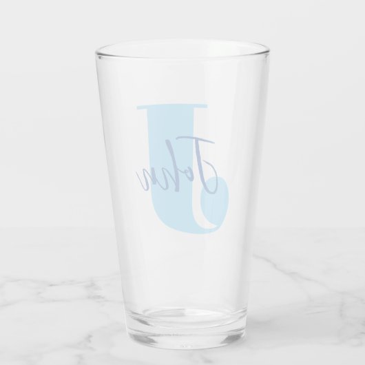 Verre Initiale + Nom Personnalisé - Facile à Customiser (Dos)