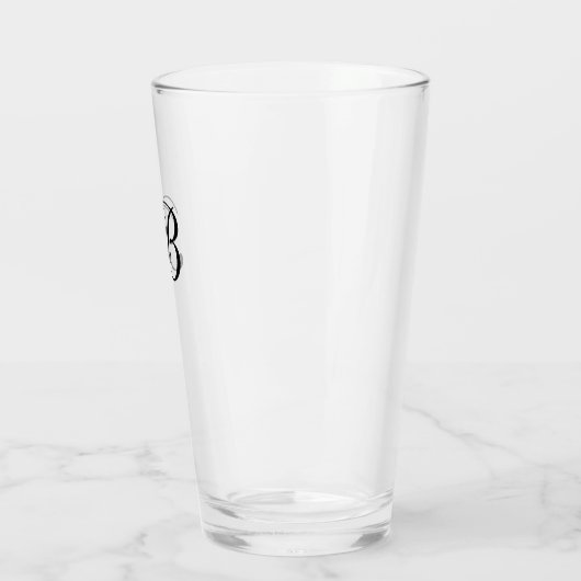 Verre Initiales du monogramme noir (Gauche)