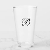 Verre Initiales du monogramme noir (Devant)