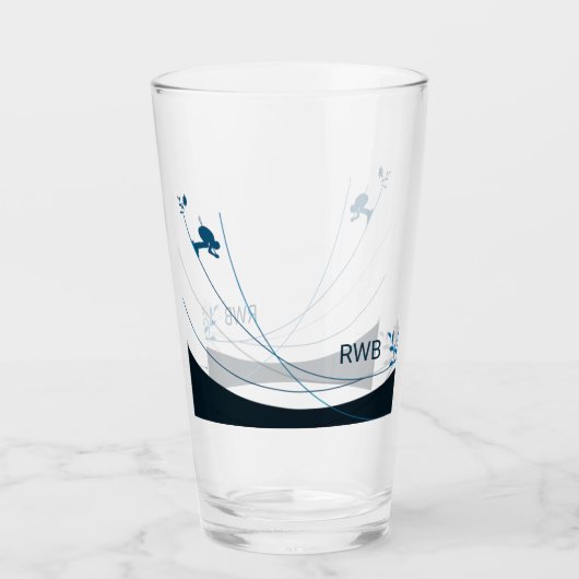 Verre Initiales monogramme personnalisées personnalisées (Devant)