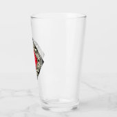 Verre Initiales personnalisées Elégant Manly Black Red A (Gauche)