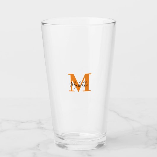 Verre Initiales personnalisées et nom Monogramme (Devant)