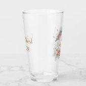 Verre Inséparables aquarelle avec roses pour mariage (Droite)