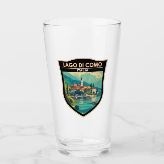 Verre Insigne d'art de voyage Lago di Como Italia (Devant)