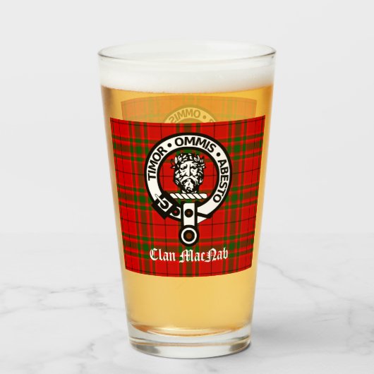 Verre Insigne de Clan MacNab et Tartan (Devant (rempli))