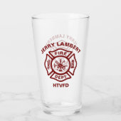 Verre Insigne de pompier du service d'incendie (Dos)