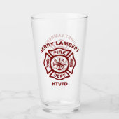 Verre Insigne de pompier du service d'incendie (Devant)