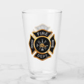 Verre Insigne de pompier du service d'incendie d'or (Dos)