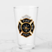 Verre Insigne de pompier du service d'incendie d'or (Devant)
