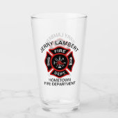Verre Insigne de pompier du service d'incendie rouge per (Devant)