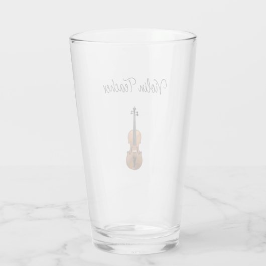 Verre Instrument de musique Violon Enseignant Cute Typog (Dos)