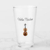 Verre Instrument de musique Violon Enseignant Cute Typog (Devant)