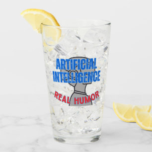 Verre Intelligence artificielle, humour réel. w White BG