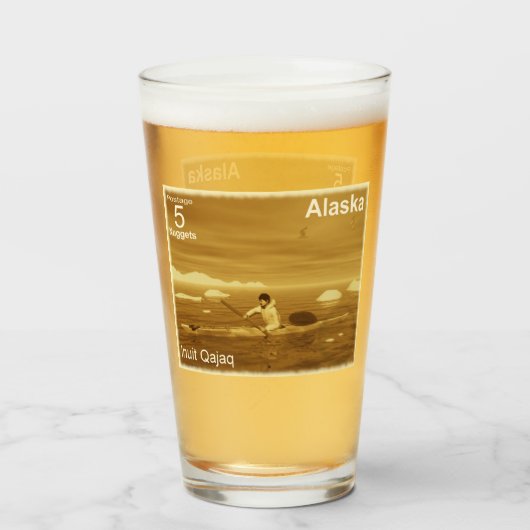 Verre Inuit Kayak - Sepia - Alaska Postage (Devant (rempli))