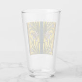 Verre Iris Fleur Art Nouveau Vitrail Bleu Or (Dos)