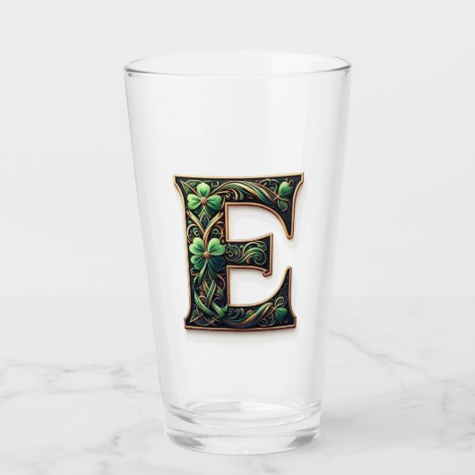 Verre Irish E Monogram pint glass (Devant)