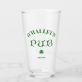 Verre Irish Home Pub Shamrock Nom de l'ajout (Devant)