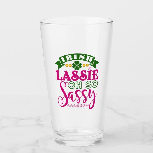 Verre Irish Lassie Oh So Sassy St Patrick's Day (Devant)