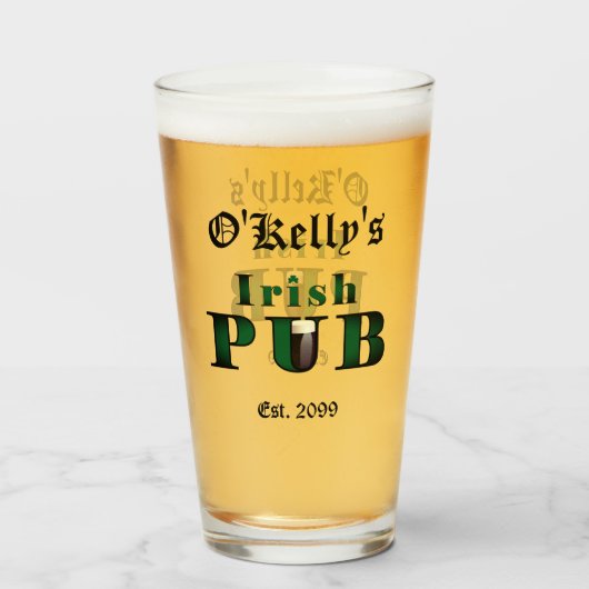 Verre Irish Pub Bar Tavern Beer Pint Glaces (Devant (rempli))