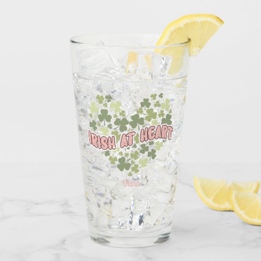Verre Irlandais à Heart St. Patrick's day Personnalisé (Dos glace)