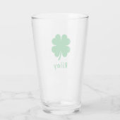 Verre Irlandais Clover Personnalisé Monogramme Nom Bière (Dos)