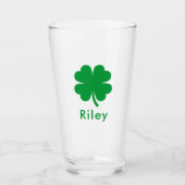 Verre Irlandais Clover Personnalisé Monogramme Nom Bière (Devant)