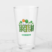 Verre Irlandais Colours Clovers Nom St Patrick's Day Biè (Devant)