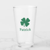 Verre Irlandais Vert Clover Personnalisé Monogramme Nom  (Devant)