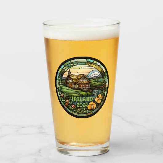 Verre Irlande Verte Beau Souvenir (Devant (rempli))