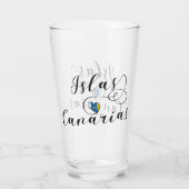 Verre Islas Canarias, Îles Canaries Drapeau Coeur (Dos)